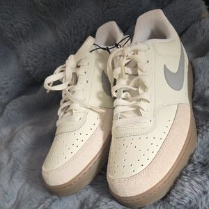 Nike Off-White and Light Gray Sneakers